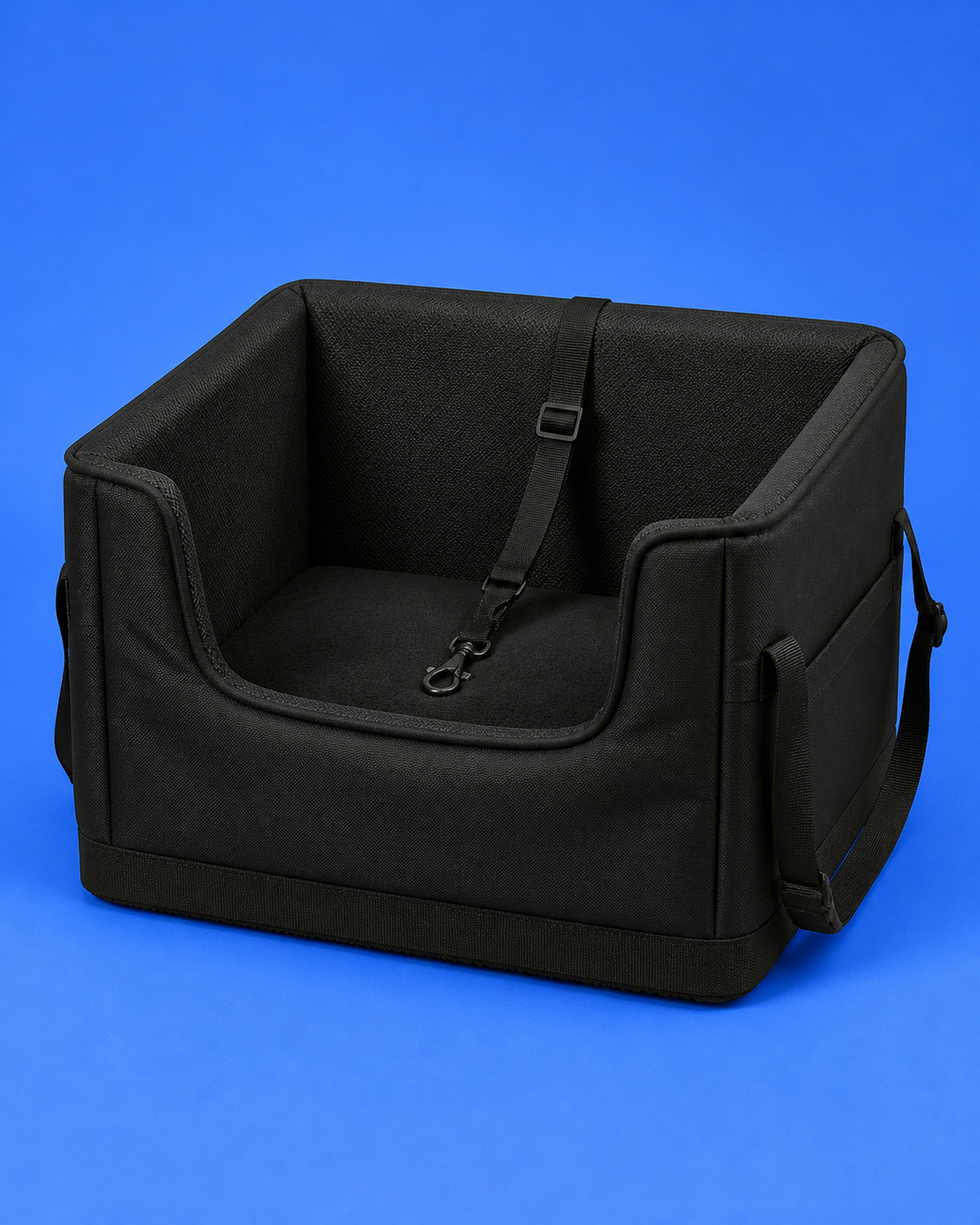 Car Booster Seat with Safety Belt — Black